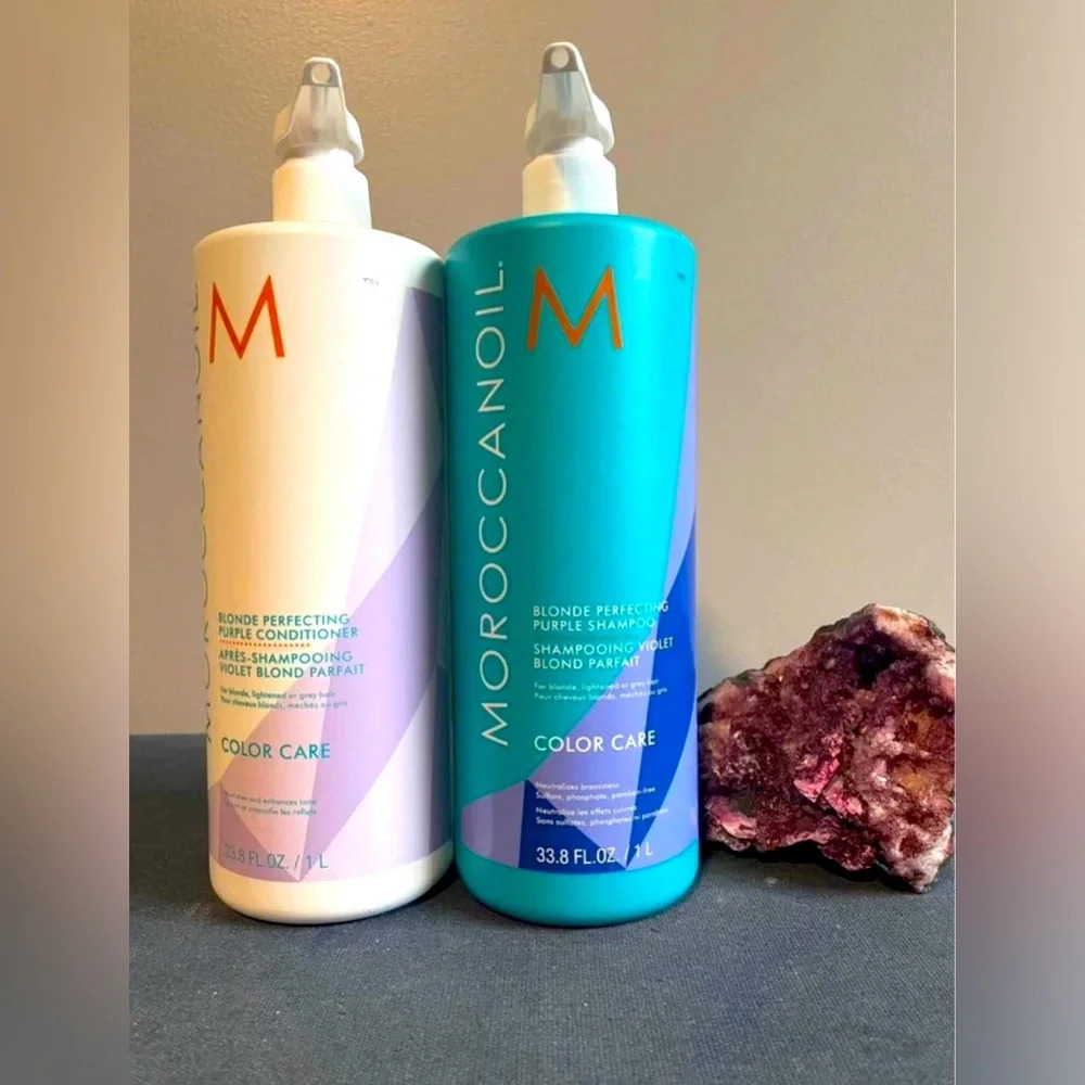 Morocanoil Blond Perfecting Shampoo 1L and Conditioner 1L set